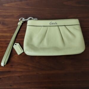 Coach Light Neon Green Yellow Wristlet